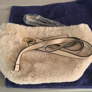 Cream Faux Fur purse